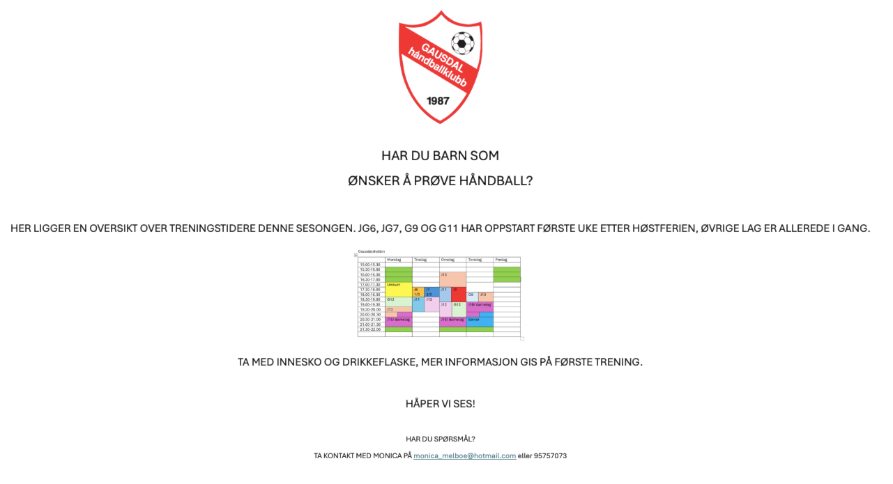 Har du barn som ønsker å prøve håndball?